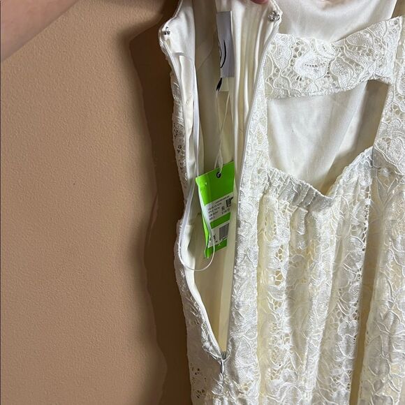 Sam Edelman Women’s Size 2 Ivory Lace Open Back Sleeveless MIDI Dress NWT - Picture 6 of 8